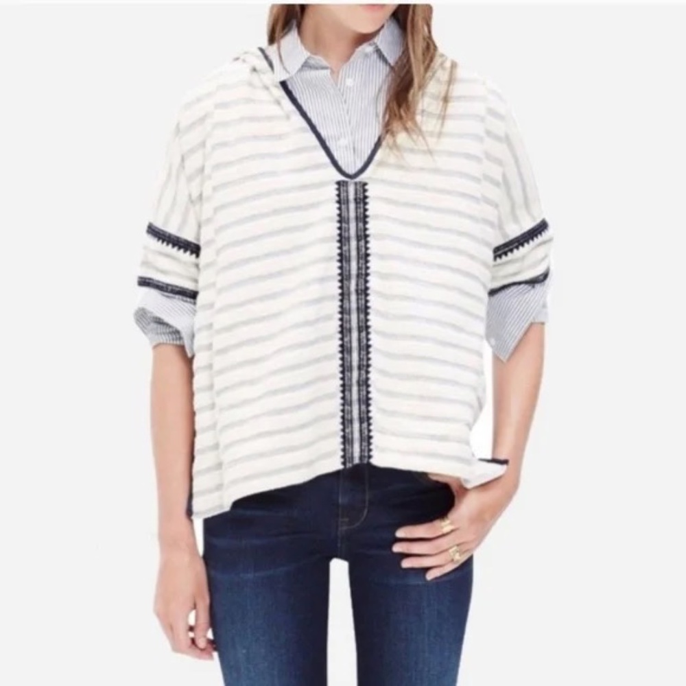 Madewell Elise Stripe Hoodie Size M/L